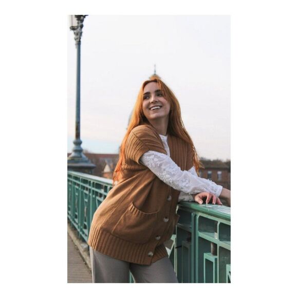 Pink Martini Desiree Button Cardigan Women's XXS - Brown - NWT Coastal Grandma - Picture 3 of 8